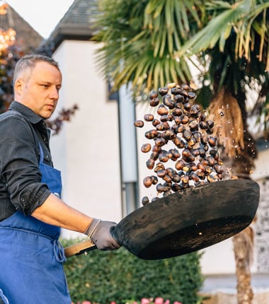 Traditional chestnut roasting