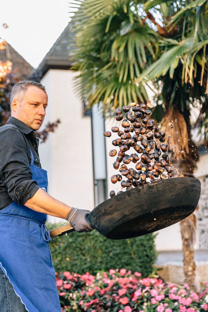 Traditional chestnut roasting