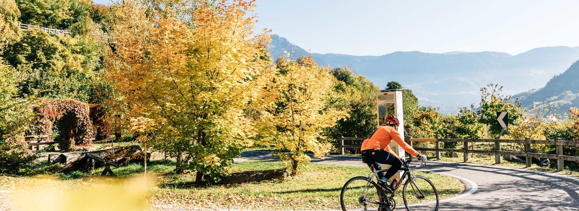 Radfahrer im Algunder Herbst
