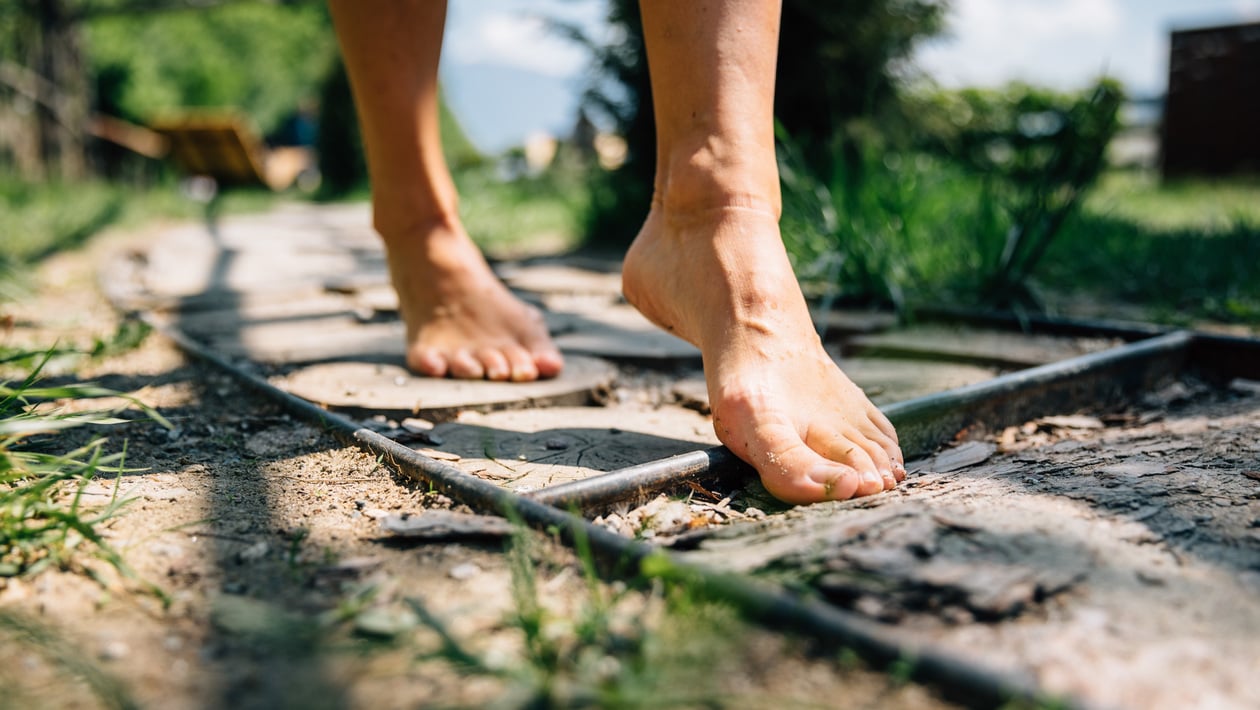 Kneippen am Waalweg in Algund