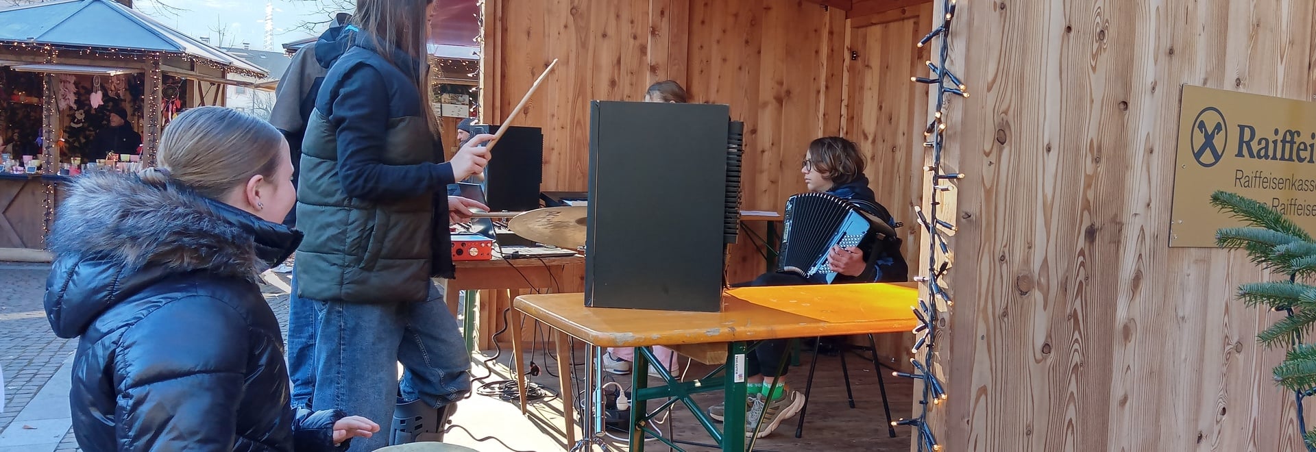 Klanginstallation am Algunder Weihnachtsmarkt