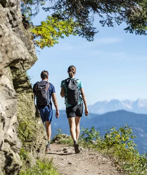 Hiking pleasure at sunrise Panorama