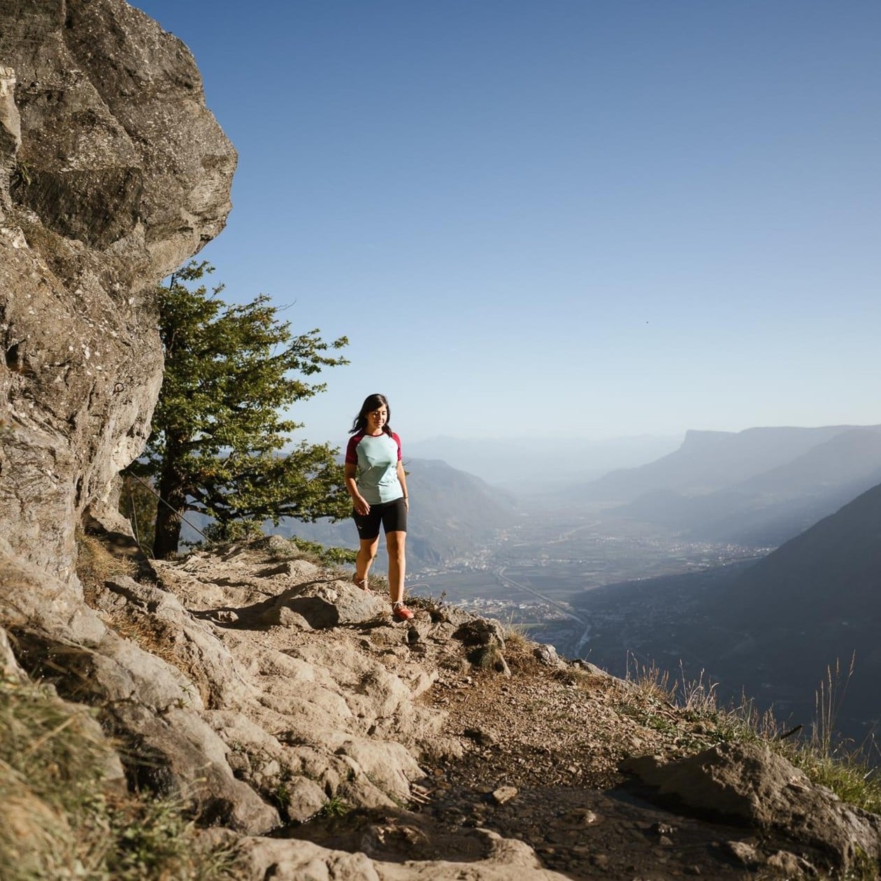 La vista della valle nel verde